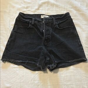 Abercrombie High-Waist Black Dad Shorts